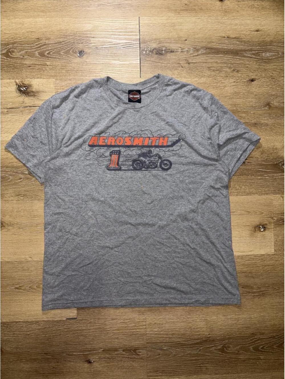 Harley Davidson Aerosmith Motorcycle Graphic Tee Men’s